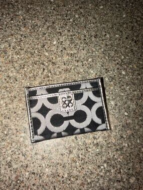 Coach optic Black and Gray Signature Card Holder